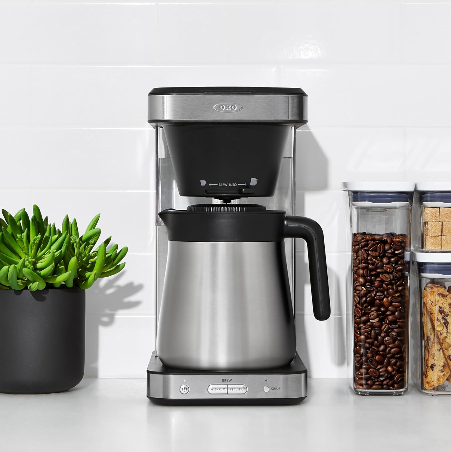 OXO Brew 8 Cup Kahve Makinesi, Paslanmaz çelik, Siyah