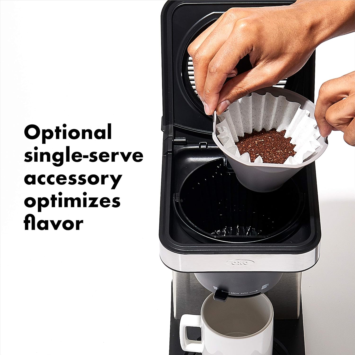 OXO Brew 8 Cup Kahve Makinesi, Paslanmaz çelik, Siyah