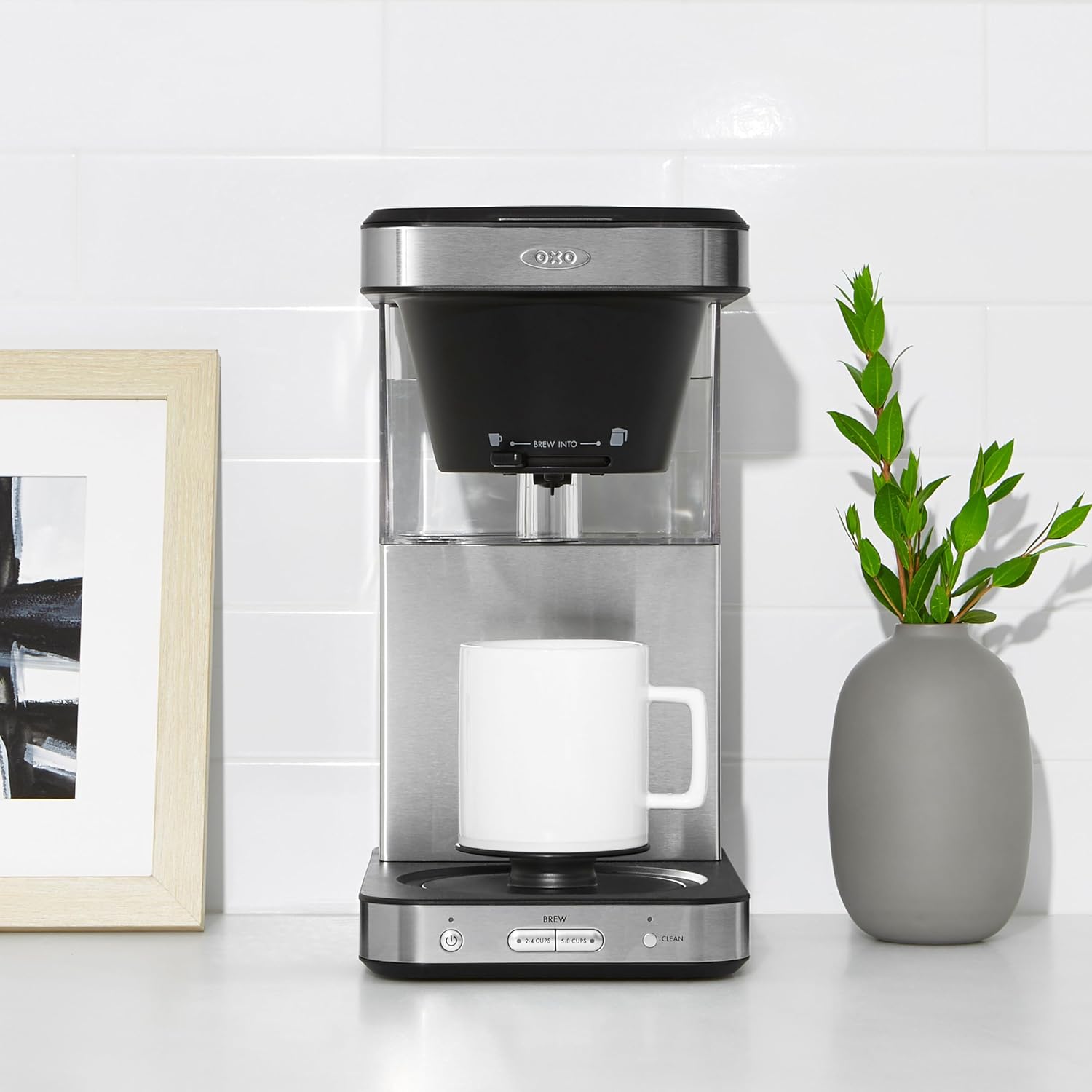 OXO Brew 8 Cup Kahve Makinesi, Paslanmaz çelik, Siyah