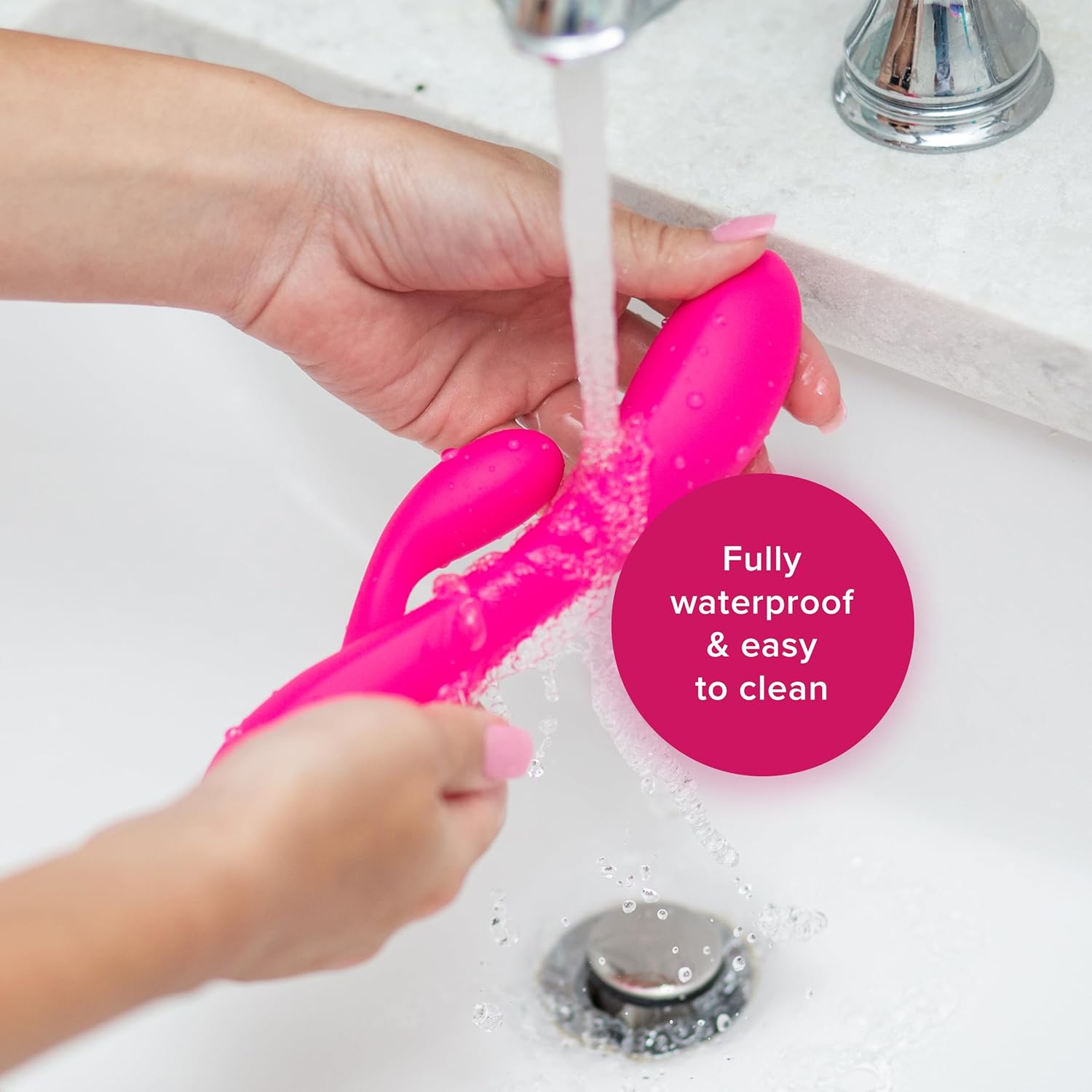 plusOne Dual Rabbit Vibrator for Women - Made of Body-Safe Silicone, Fully Waterproof, USB Rechargeable - Dual Vibrating Massager with 10 Vibration Settings · v2