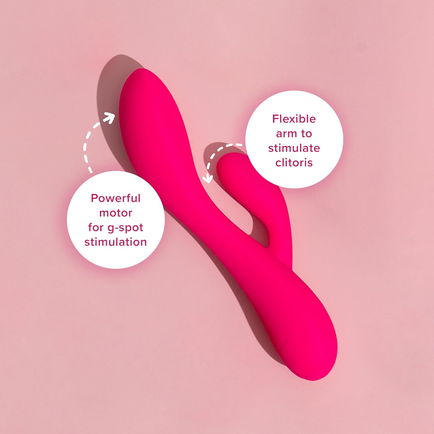 plusOne Dual Rabbit Vibrator for Women - Made of Body-Safe Silicone, Fully Waterproof, USB Rechargeable - Dual Vibrating Massager with 10 Vibration Settings · v2