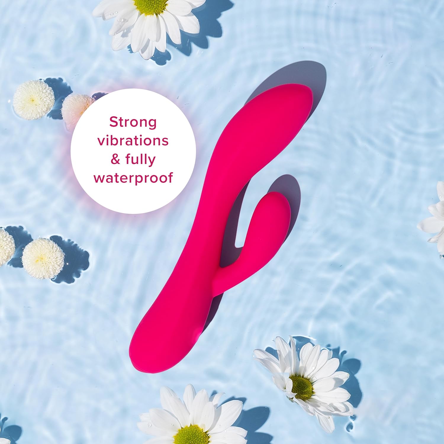 plusOne Dual Rabbit Vibrator for Women - Made of Body-Safe Silicone, Fully Waterproof, USB Rechargeable - Dual Vibrating Massager with 10 Vibration Settings · v2