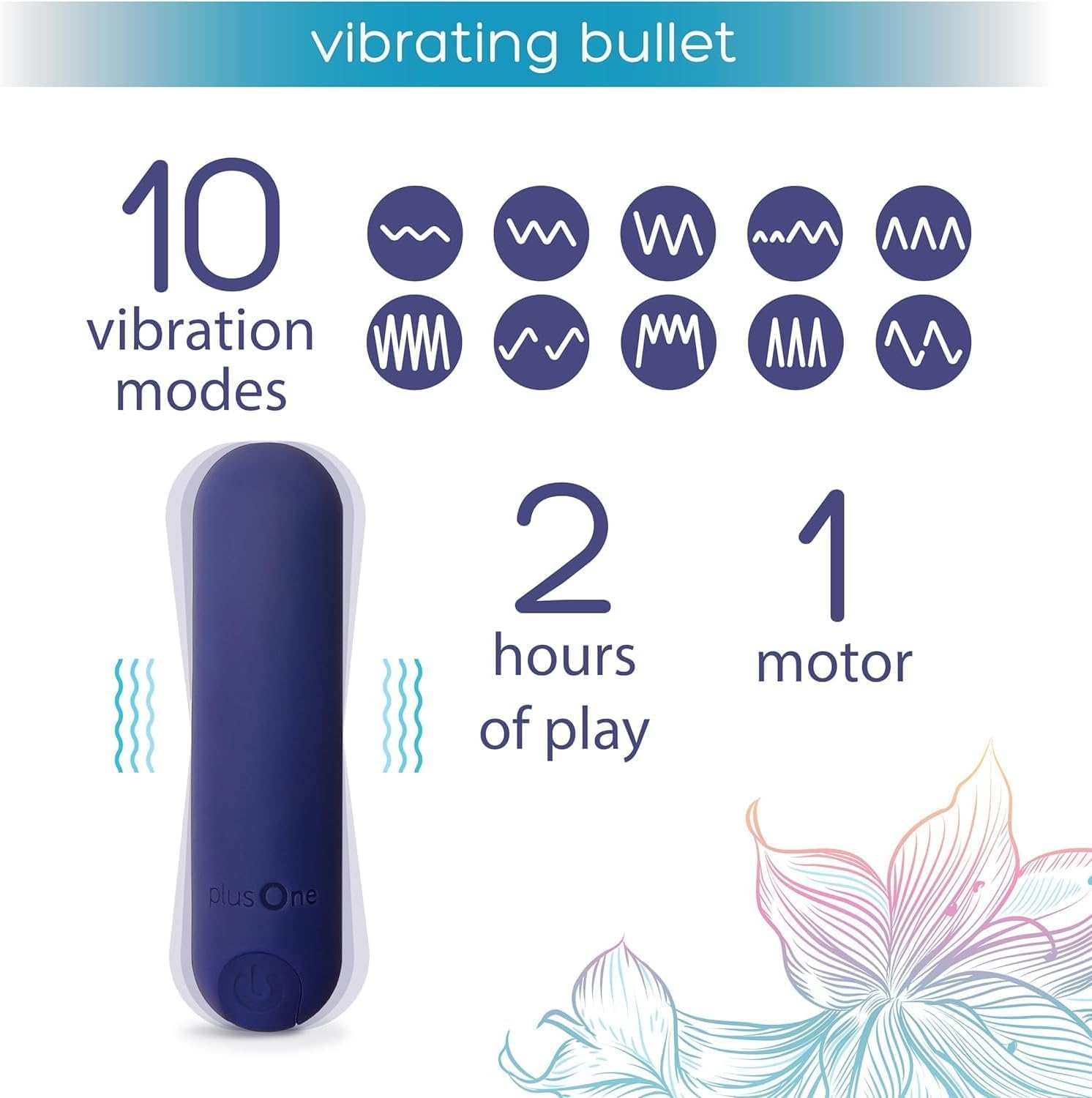 Máy rung plusOne Bullet dành cho nữ - Máy rung mini làm bằng silicon an toàn cho cơ thể, hoàn toàn không thấm nước, có thể sạc lại bằng USB - Máy mát xa cá nhân với 10 chế độ rung