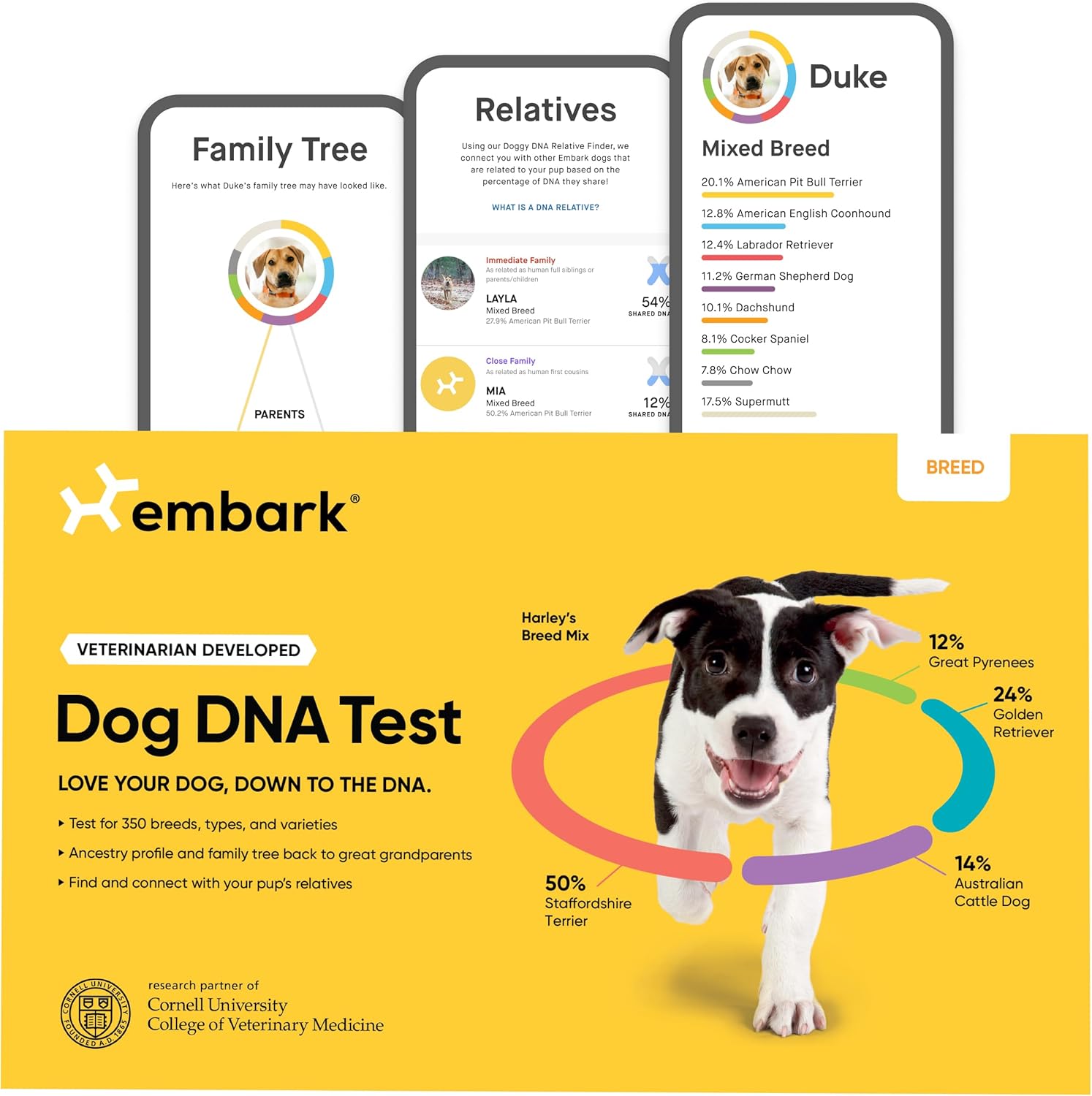 Embark Breed Identification Kit | Most Accurate Dog DNA Test | Test 350  Dog Breeds | Breed ID Kit with Ancestry  Family Tree · v4