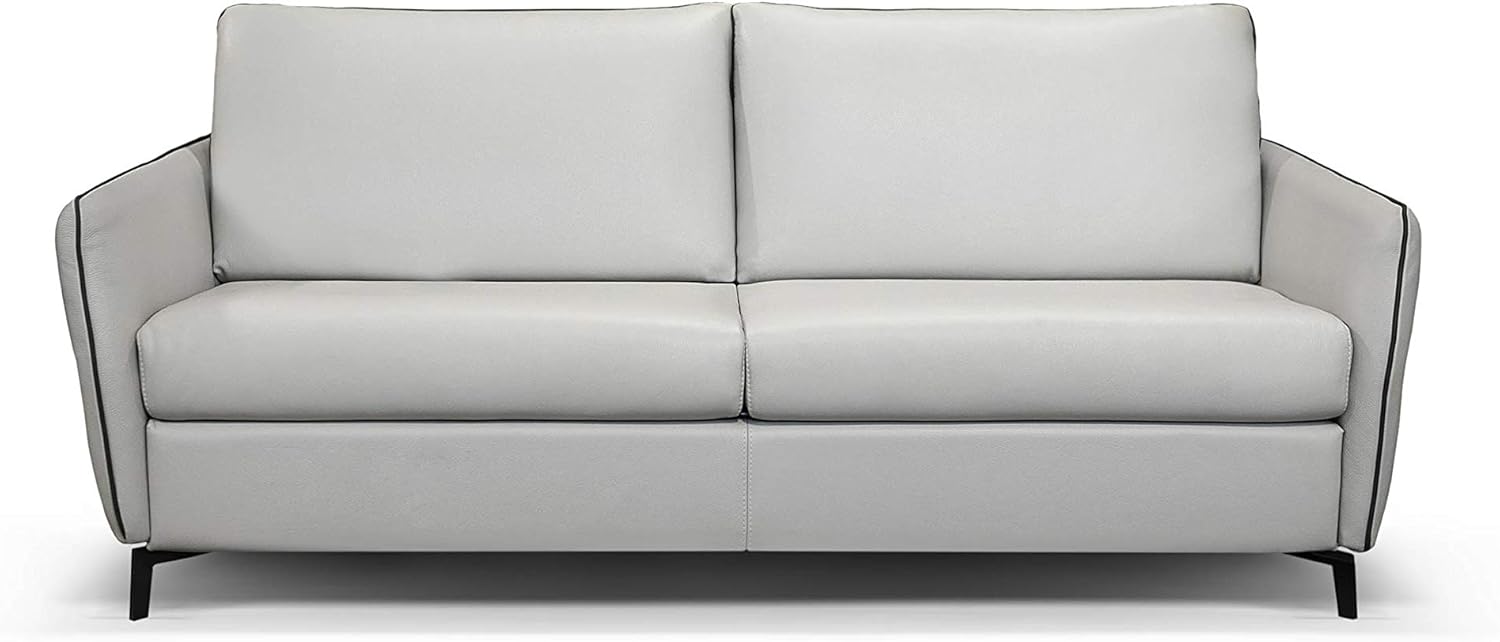Dodo Sleeper Sofa, Top Grain Italian Leather, Stainless Steel Mechanism (Light Grey) · v2