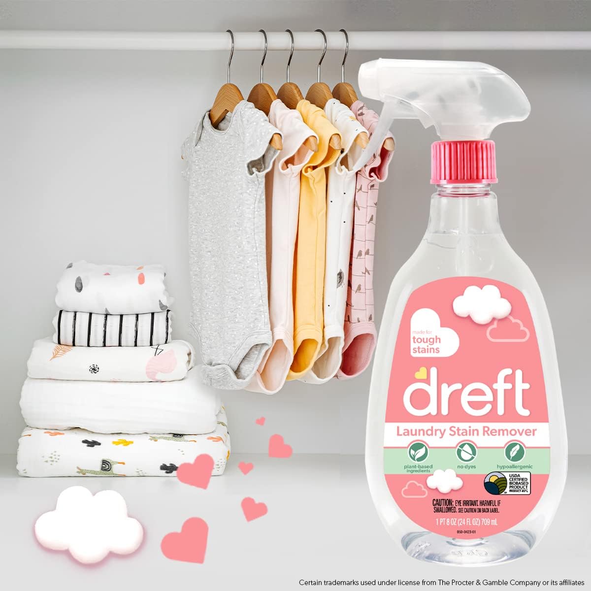 Bebek Giysileri için Dreft Leke Sökücü, Kokusuz ve Hipoalerjenik Bebek Leke Çıkarıcı Sprey Plus Seyahat Boyutu Leke İşleyici Kalem, 24 Fl Oz (2'li Leke Kalemi Paketi)