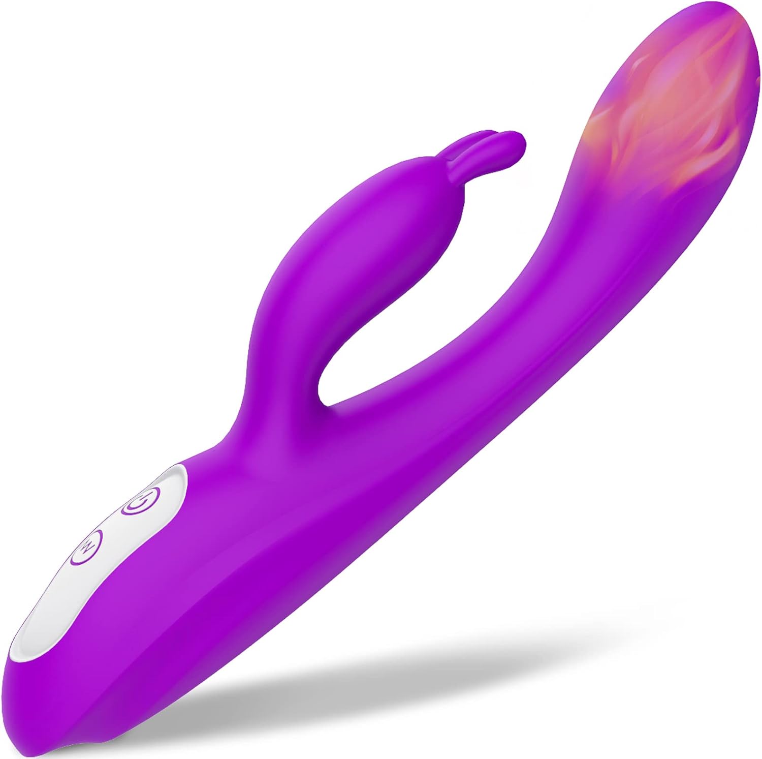 เครื่องสั่นกระต่าย G Spot พร้อมฟังก์ชันทำความร้อนและหูกระต่ายสำหรับกระตุ้นจุด G คลิตอริส เครื่องสั่นแบบกันน้ำพร้อมการสั่นสะเทือนที่ทรงพลัง 9 ระดับ เครื่องกระตุ้นมอเตอร์คู่สำหรับผู้หญิงหรือคู่รักที่สนุกสนาน