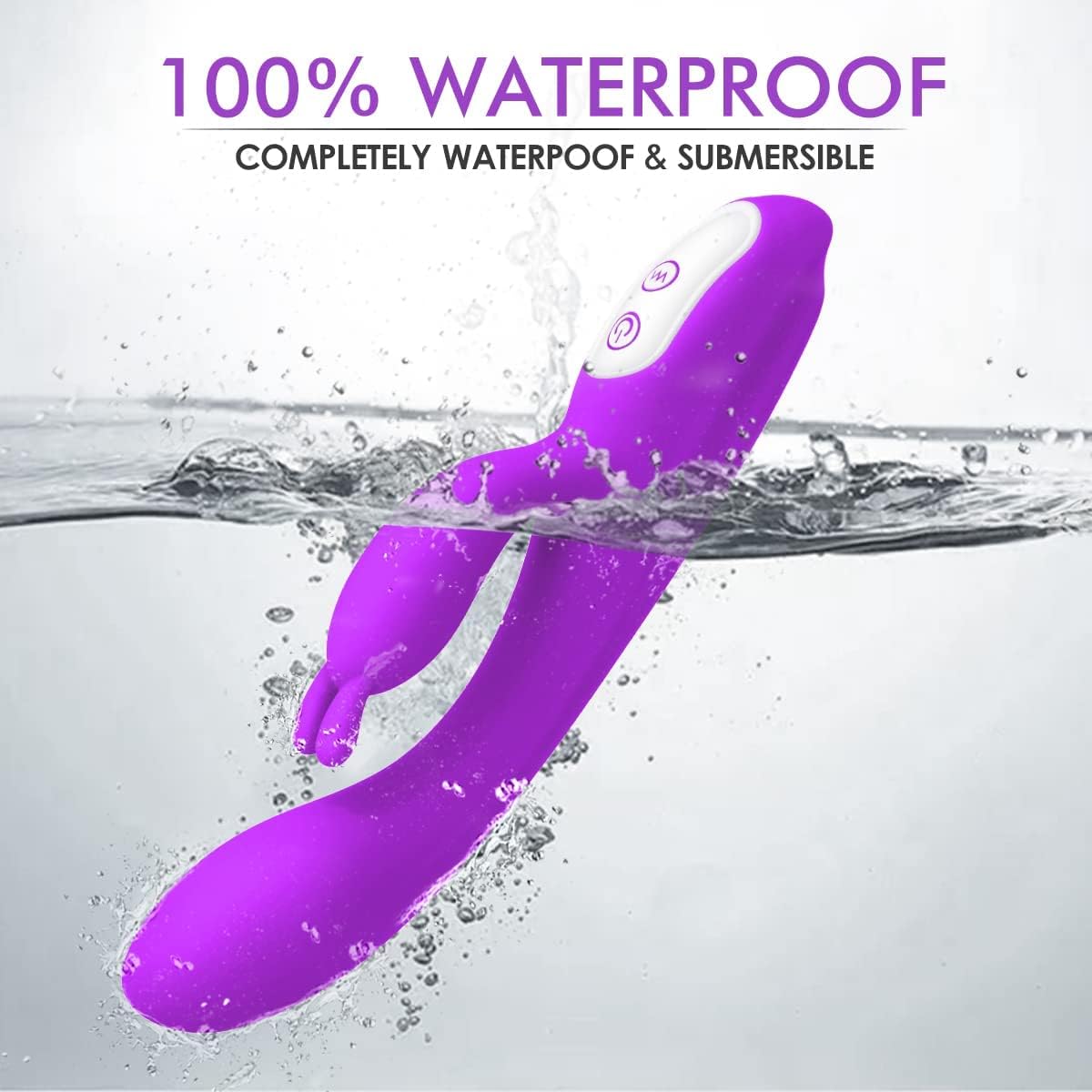 เครื่องสั่นกระต่าย G Spot พร้อมฟังก์ชันทำความร้อนและหูกระต่ายสำหรับกระตุ้นจุด G คลิตอริส เครื่องสั่นแบบกันน้ำพร้อมการสั่นสะเทือนที่ทรงพลัง 9 ระดับ เครื่องกระตุ้นมอเตอร์คู่สำหรับผู้หญิงหรือคู่รักที่สนุกสนาน