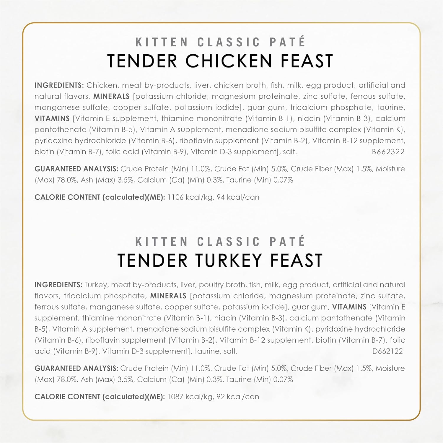 Pack varié de nourriture humide Purina Fancy Feast Tender Ocean pour corégone, dinde, poulet et saumon Feasts - Boîtes de 3 oz