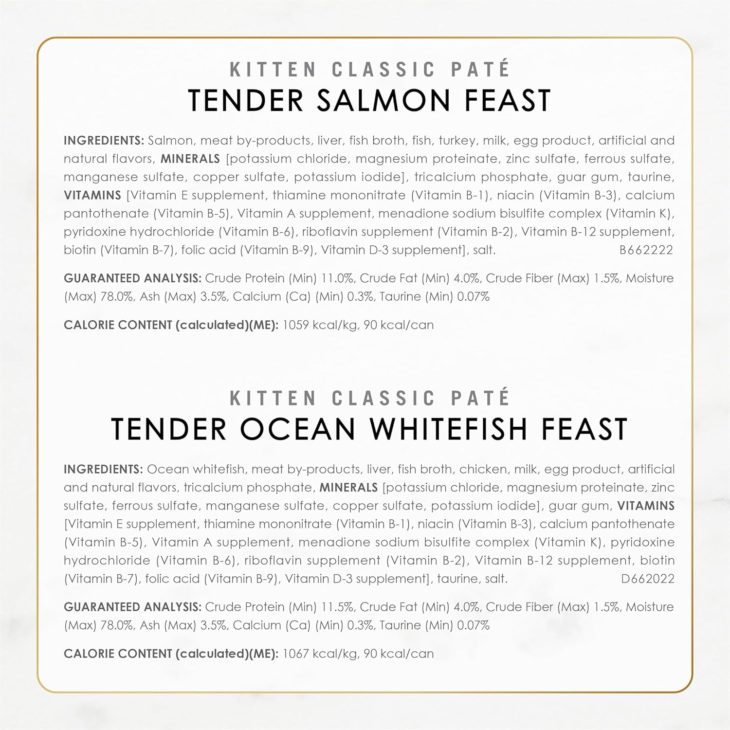 Pack varié de nourriture humide Purina Fancy Feast Tender Ocean pour corégone, dinde, poulet et saumon Feasts - Boîtes de 3 oz