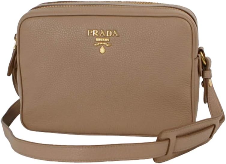 Prada Crossbody Bag Handbag For Women - Beige Vitello Phenix Leather Double Zip Crossbody Bag 1BH079 Bags For Women