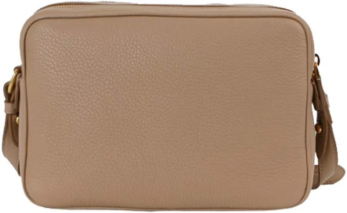 Prada Crossbody Bag Handbag For Women - Beige Vitello Phenix Leather Double Zip Crossbody Bag 1BH079 Bags For Women
