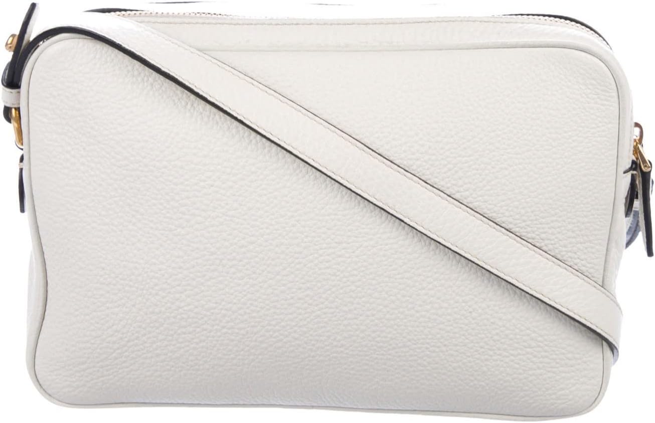 Женская белая кожаная сумка через плечо Prada Vitello Phenix 1BH079
