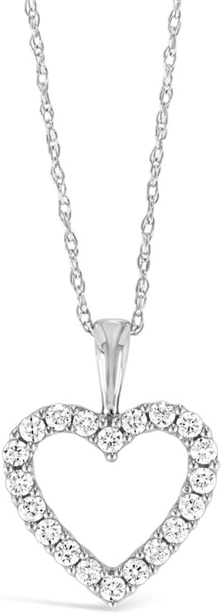 Brilliant Expressions 10K White, Rose, or Yellow Gold 1/4, 1/2 or 1 Cttw Diamond Heart Pendant Necklace (I-J,I2-I3), 18 Chain · v2