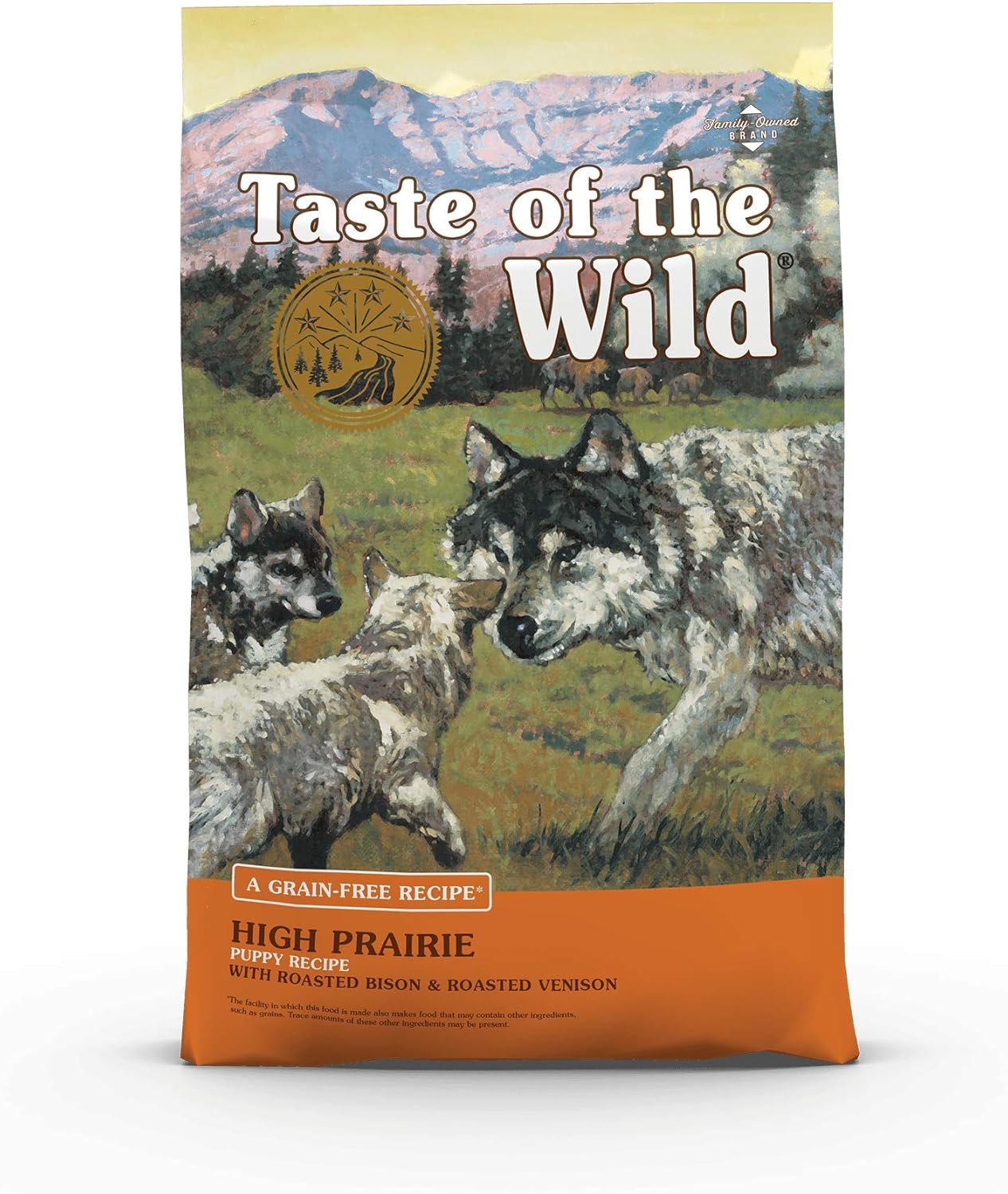 Alimento seco para perros Taste of the Wild High Prairie sin cereales con bisonte y venado asados para cachorros de 28 libras