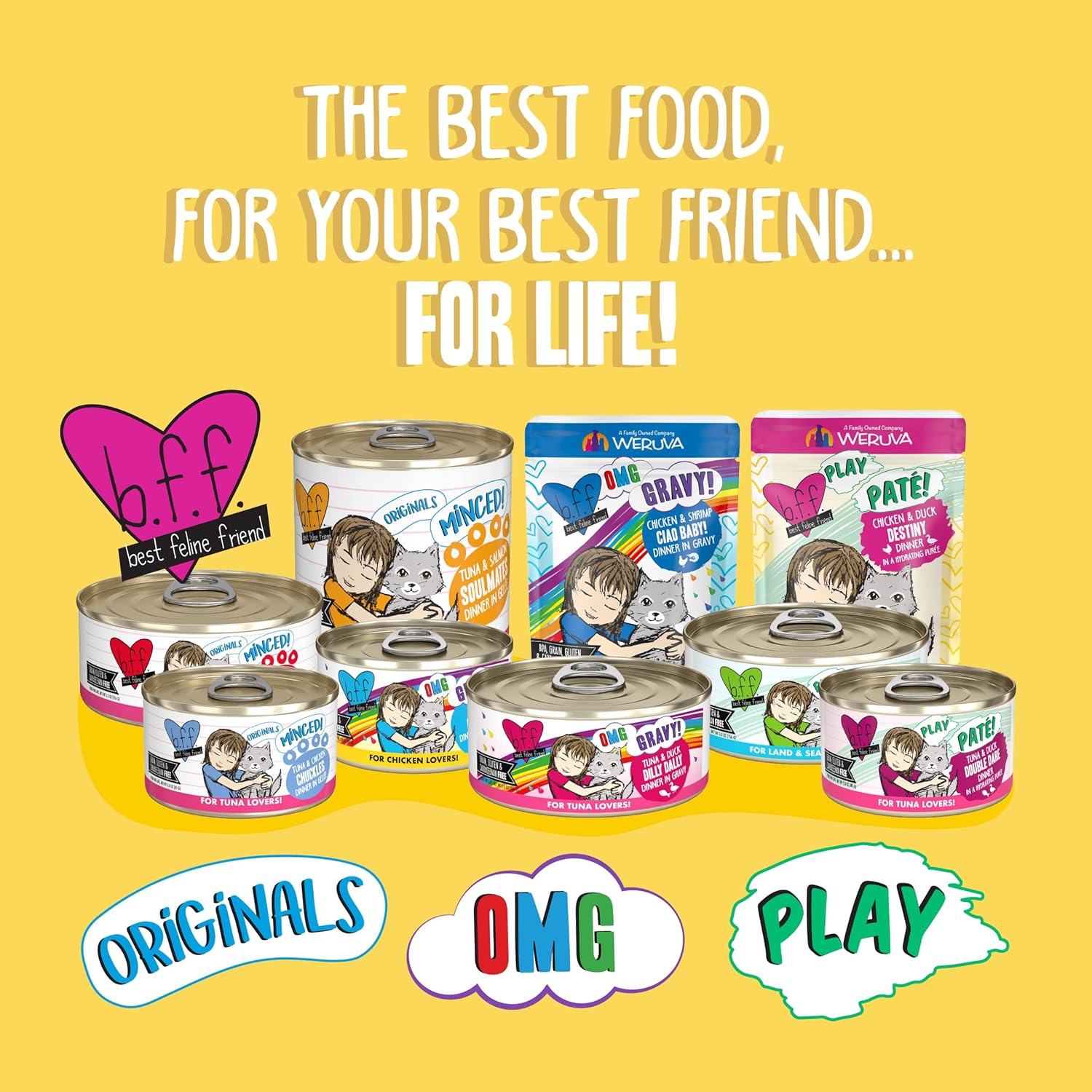 Weruva B.F.F. OMG - Best Feline Friend Oh My Gravy!, Chicken  Beef Be Happy with Chicken amp; Beef in Gravy, 5.5oz Can (Pack of 8) · v6
