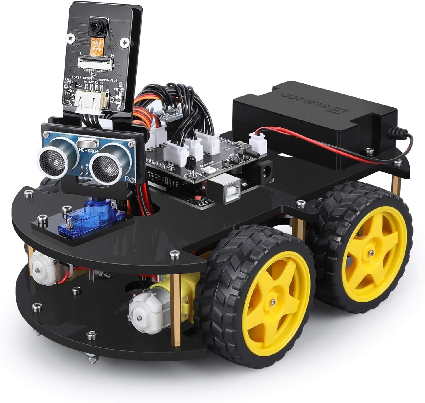 ELEGOO UNO R3 Smart Robot Car Kit V4 for Arduino Robotics for Kids Ages 8-12 12-16 STEM Science Kits Coding Gifts for 8 9 10 11 12 13 14 15 16 Year Old Boys Girls Teens Cool Engineering Building Toys · v2