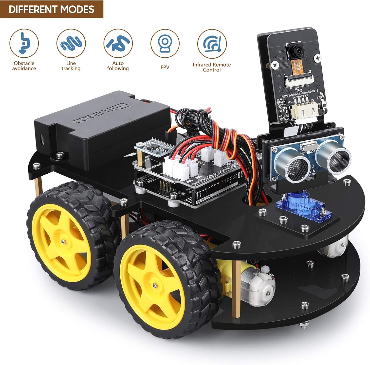 ELEGOO UNO R3 Smart Robot Car Kit V4 for Arduino Robotics for Kids Ages 8-12 12-16 STEM Science Kits Coding Gifts for 8 9 10 11 12 13 14 15 16 Year Old Boys Girls Teens Cool Engineering Building Toys · v2