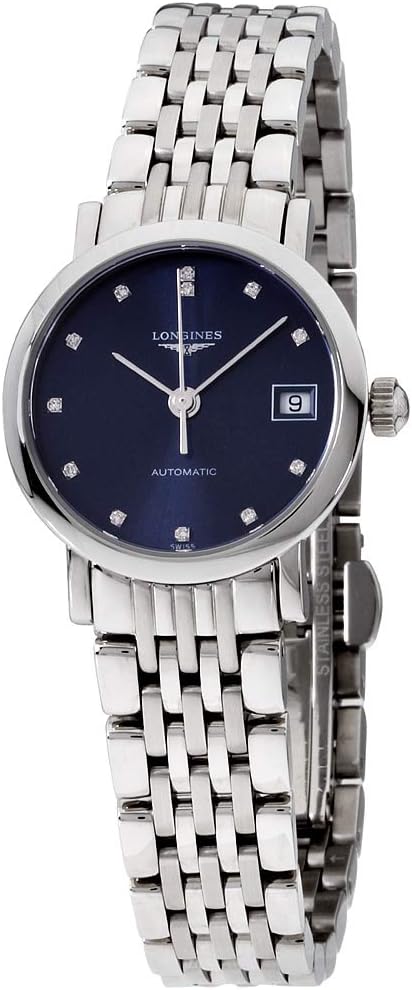 Longines Elegancki niebieski zegarek damski ze stali nierdzewnej L43094976