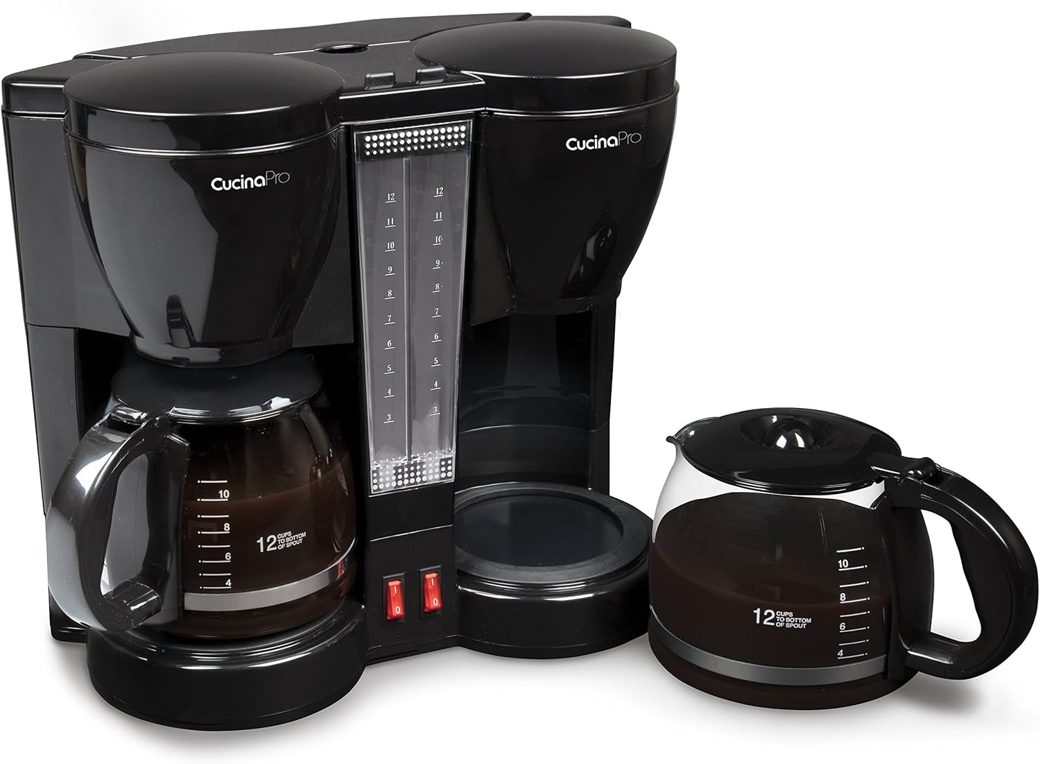 Double Coffee Brewer Station - Dual Drip Coffee Maker Brews two 12-cup Pots, Make Regular or Decaf at Once or Different Flavors, w/ Individual Heating Elements, 2 Glass Carafes, Filters  Scoopers · v2