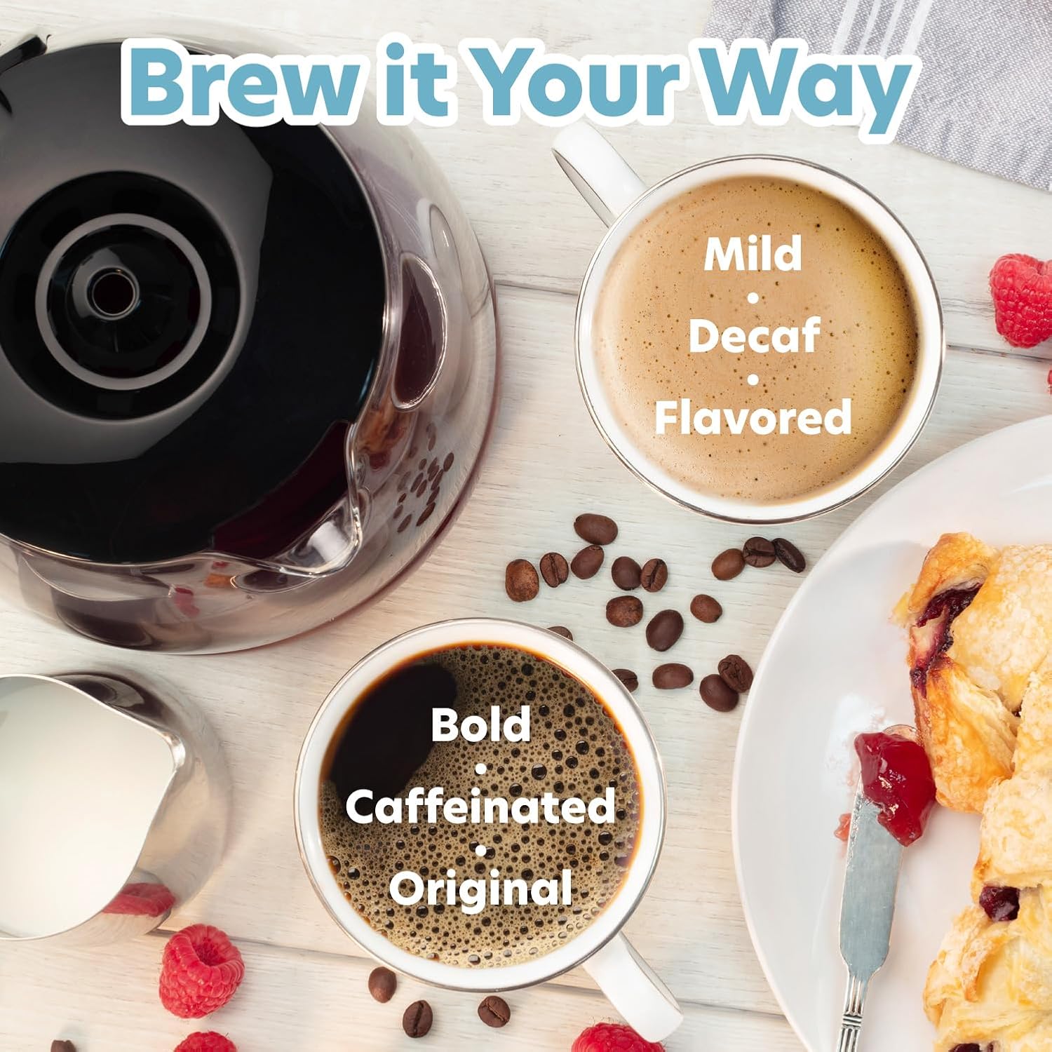 Double Coffee Brewer Station - Dual Drip Coffee Maker Brews two 12-cup Pots, Make Regular or Decaf at Once or Different Flavors, w/ Individual Heating Elements, 2 Glass Carafes, Filters  Scoopers · v2