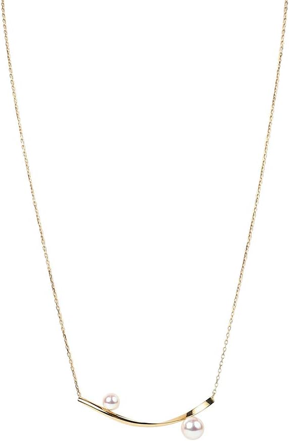 Japanese 4.5-6.0mm Akoya Cultured Pearl Pendant Necklace for Women with 18K Yellow Gold | Stylish Design Excellent Gift | Pearl Necklace