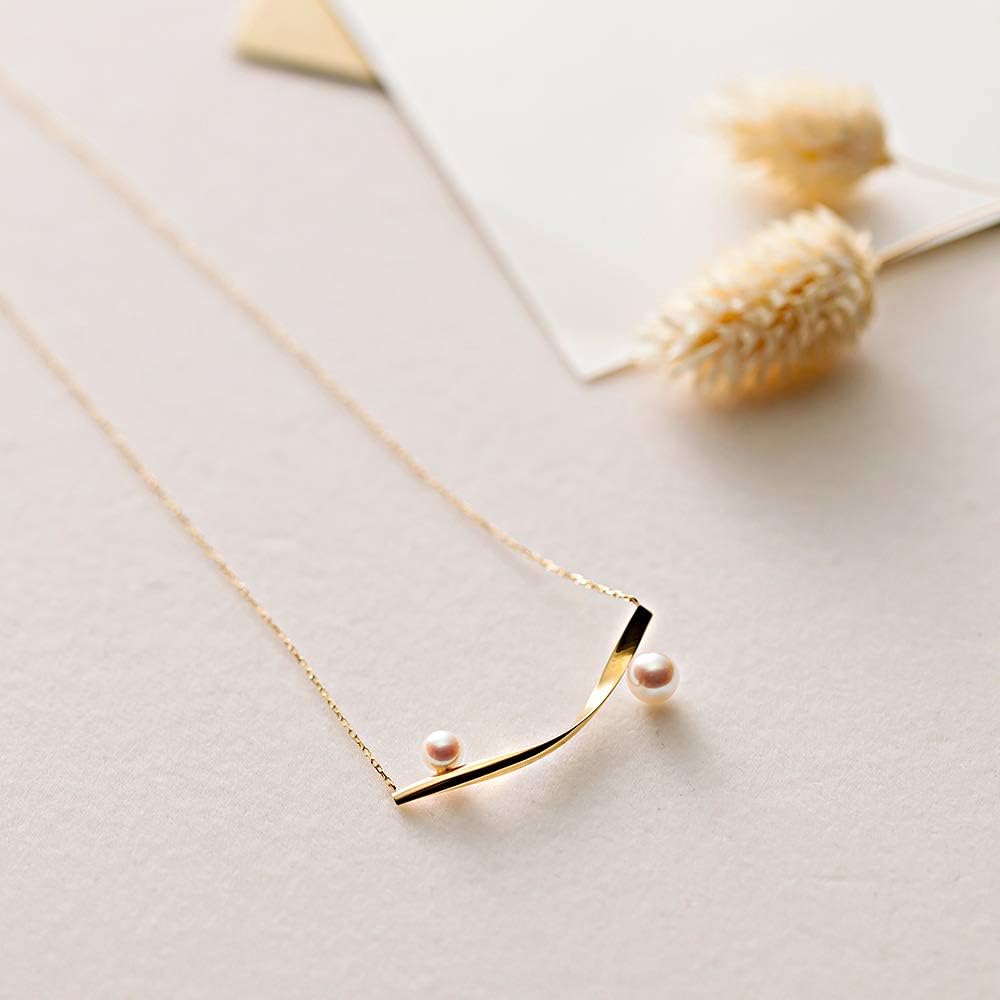 Dây chuyền mặt ngọc trai nuôi Akoya Nhật Bản 4,5-6,0mm dành cho nữ bằng vàng vàng 18K |
