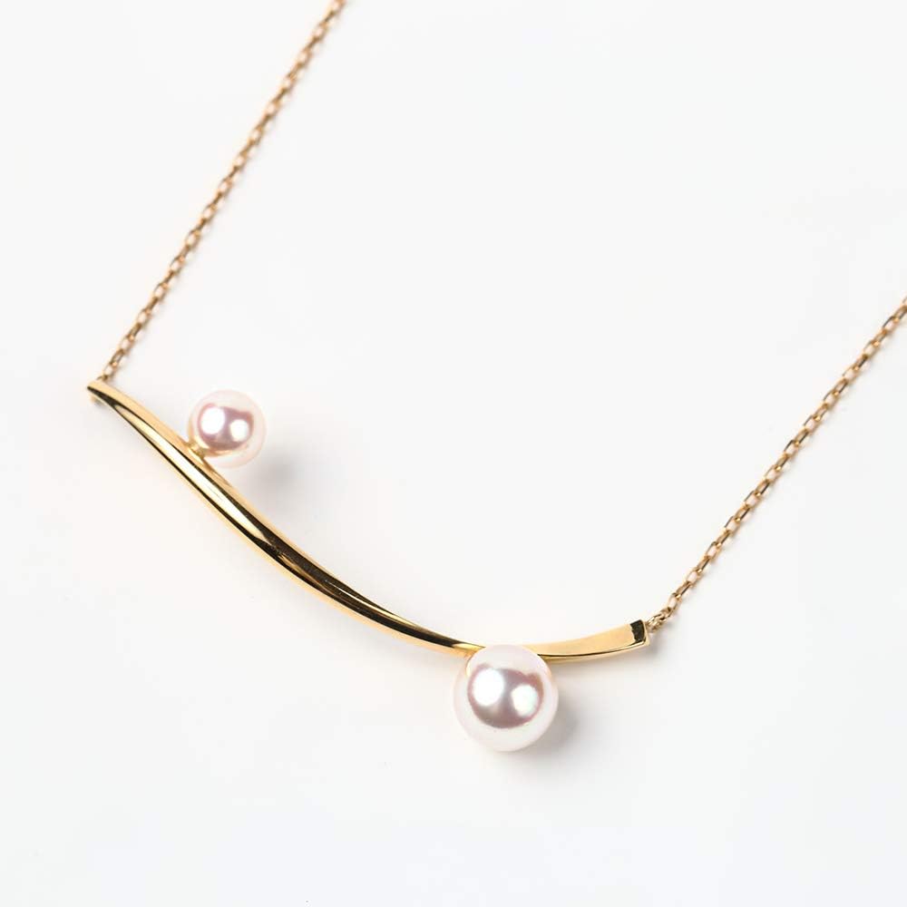 Dây chuyền mặt ngọc trai nuôi Akoya Nhật Bản 4,5-6,0mm dành cho nữ bằng vàng vàng 18K |