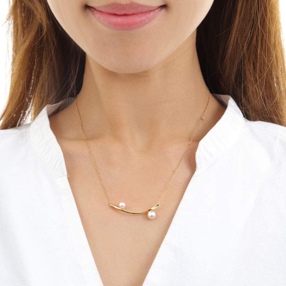 Dây chuyền mặt ngọc trai nuôi Akoya Nhật Bản 4,5-6,0mm dành cho nữ bằng vàng vàng 18K |