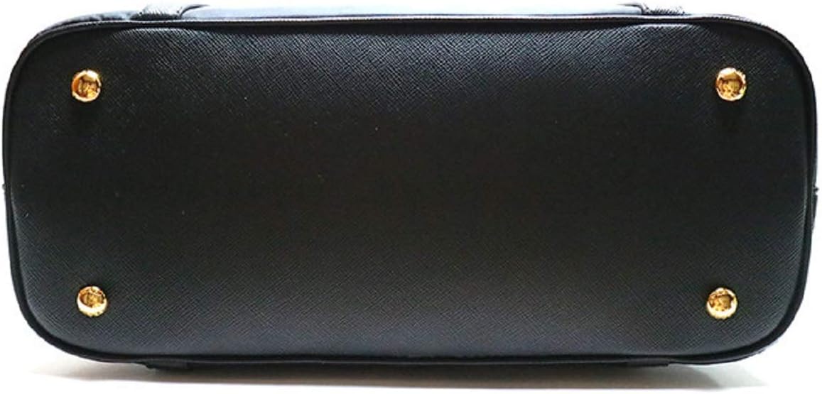 Prada Womens Tessuto Nylon Saffiano Leather Black Handbag 1BB013 · v3