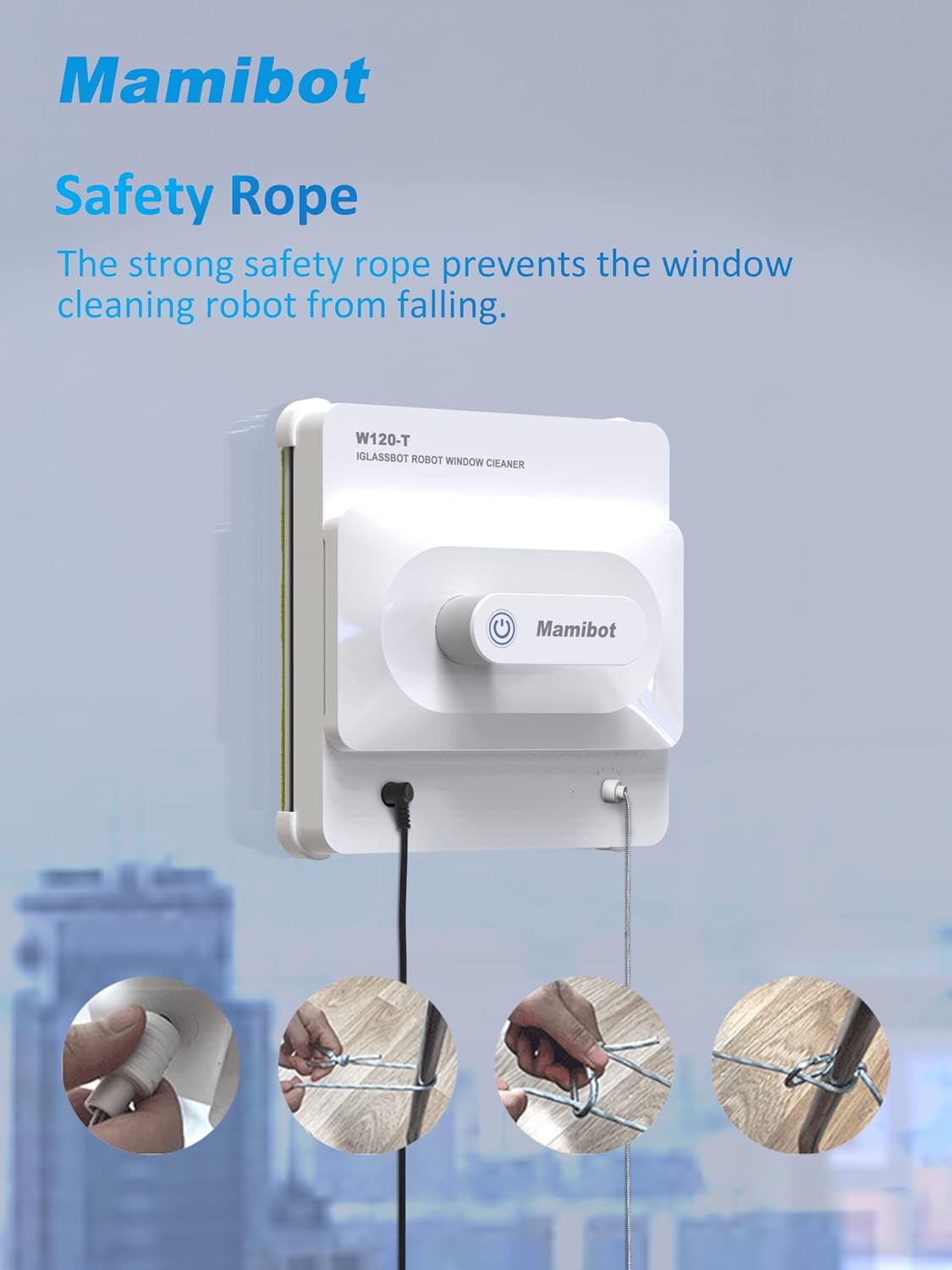 Mamibot W120-T Electric Window Cleaning Robot, Automatic Window Cleaning Tool with Intelligent Path Planning,Anti-FallingEdge Detection Technology for Interior/Exterior Highrise Windows · v2
