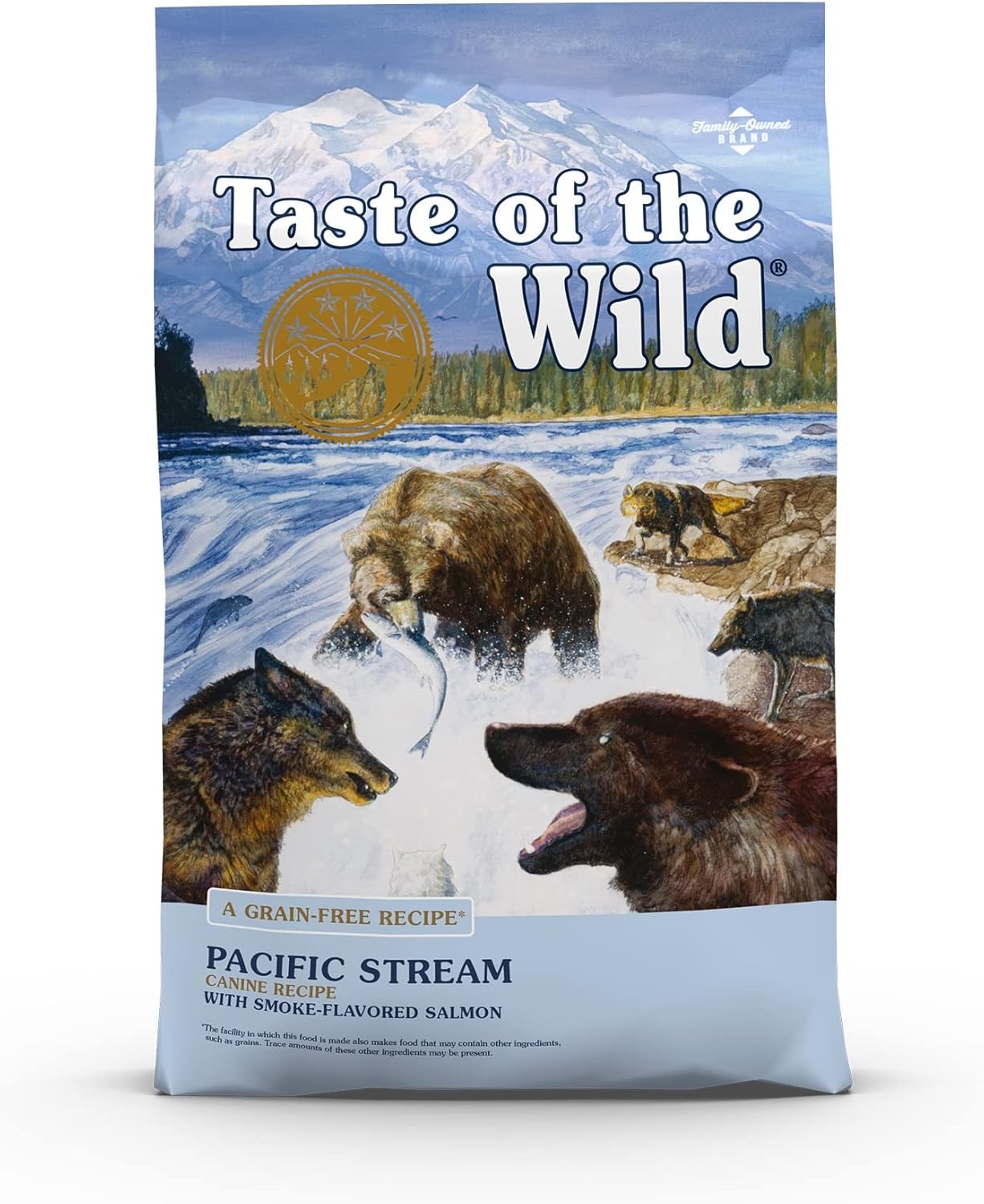 Taste of the Wild Pacific Stream, graanvrij droog hondenvoer met zalm met rooksmaak, 28 pond
