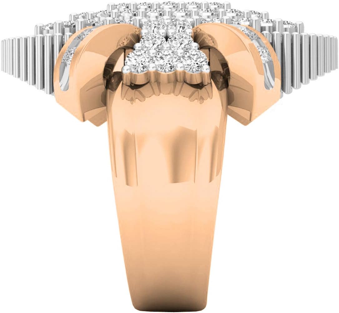 Dazzlingrock Collection 1.85 Cttw 14K Solid Gold Round  Baguette White Diamond Womens Cluster Right Hand Ring · v4