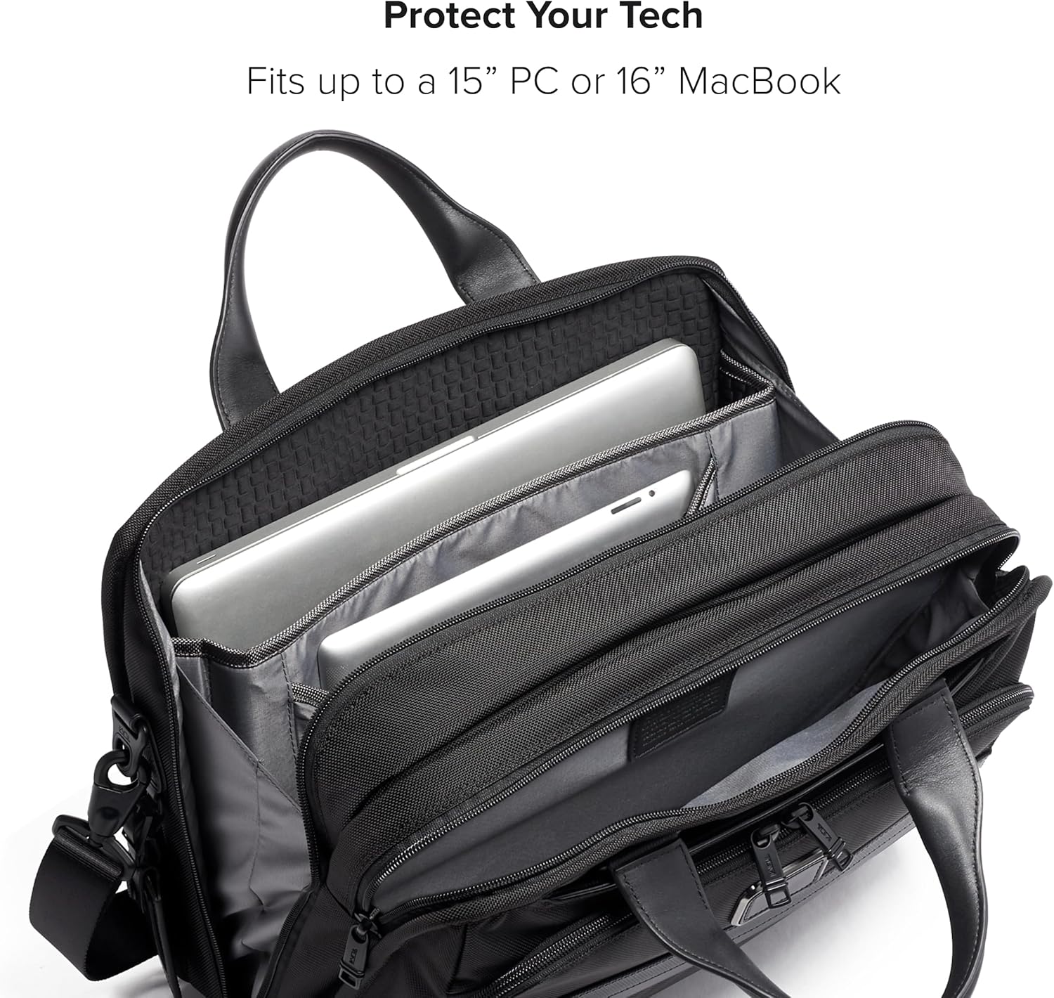 TUMI - Alpha Organizer Brief - Laptop Briefcase for Commute or Travel - Fits Up to 15 Laptop - Removable Shoulder Strap