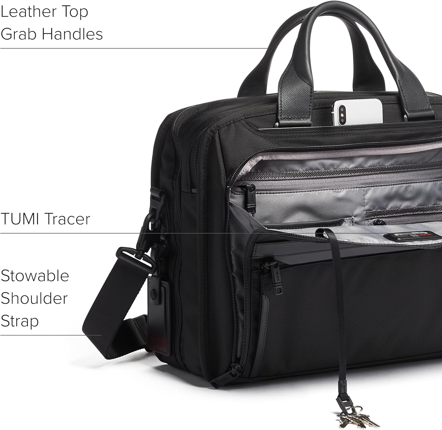 TUMI - Alpha Organizer Brief - Laptop Briefcase for Commute or Travel - Fits Up to 15 Laptop - Removable Shoulder Strap