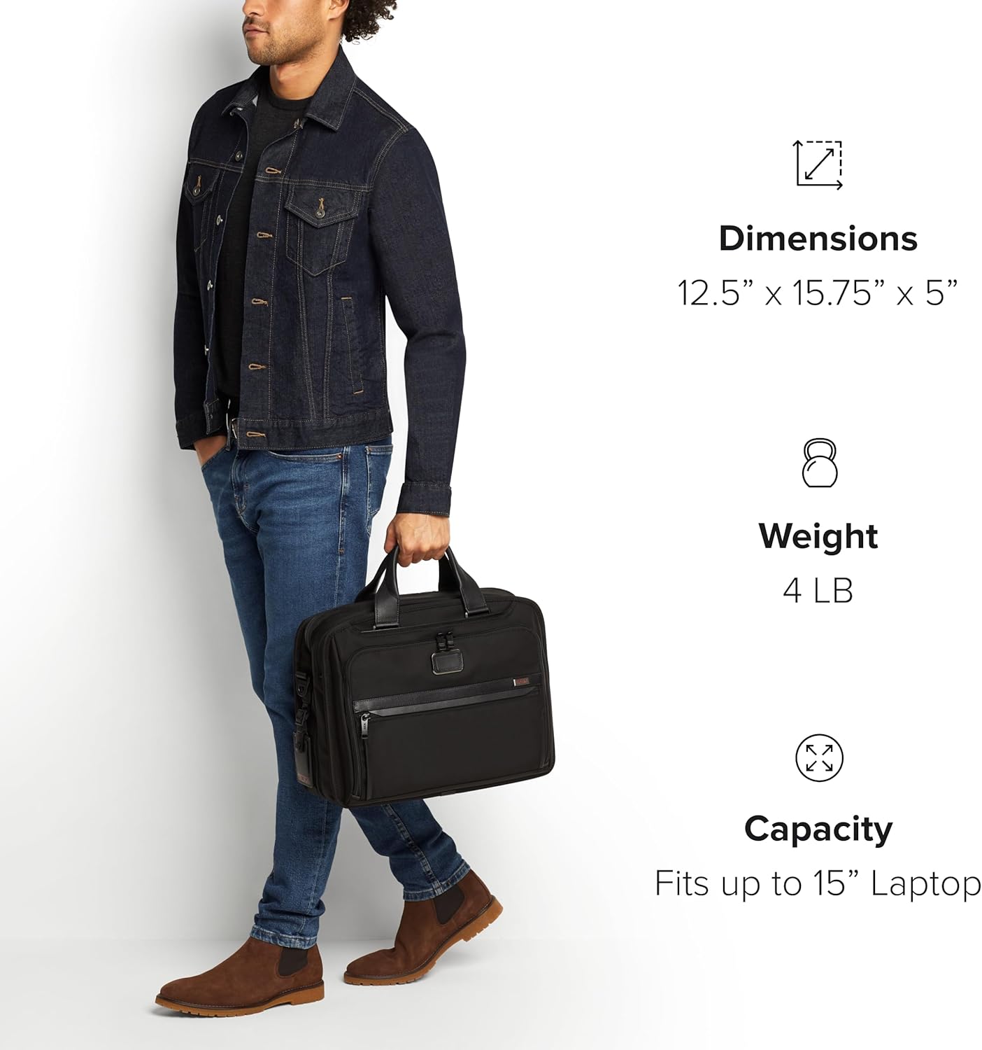 TUMI - Alpha Organizer Brief - Laptop Briefcase for Commute or Travel - Fits Up to 15 Laptop - Removable Shoulder Strap