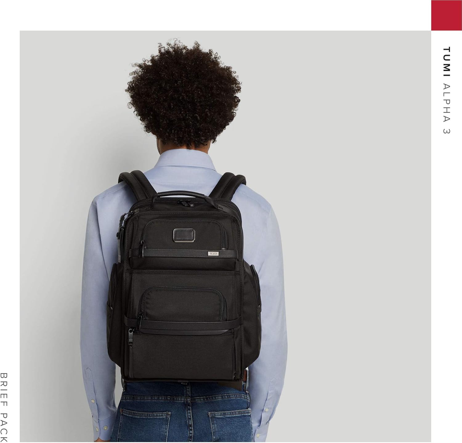 TUMI - Alpha Brief Pack - 15 Laptop Backpack with Padded Adjustable Straps - Laptop Bag - Stores Laptop, Tablet, Toiletries - Black · v2