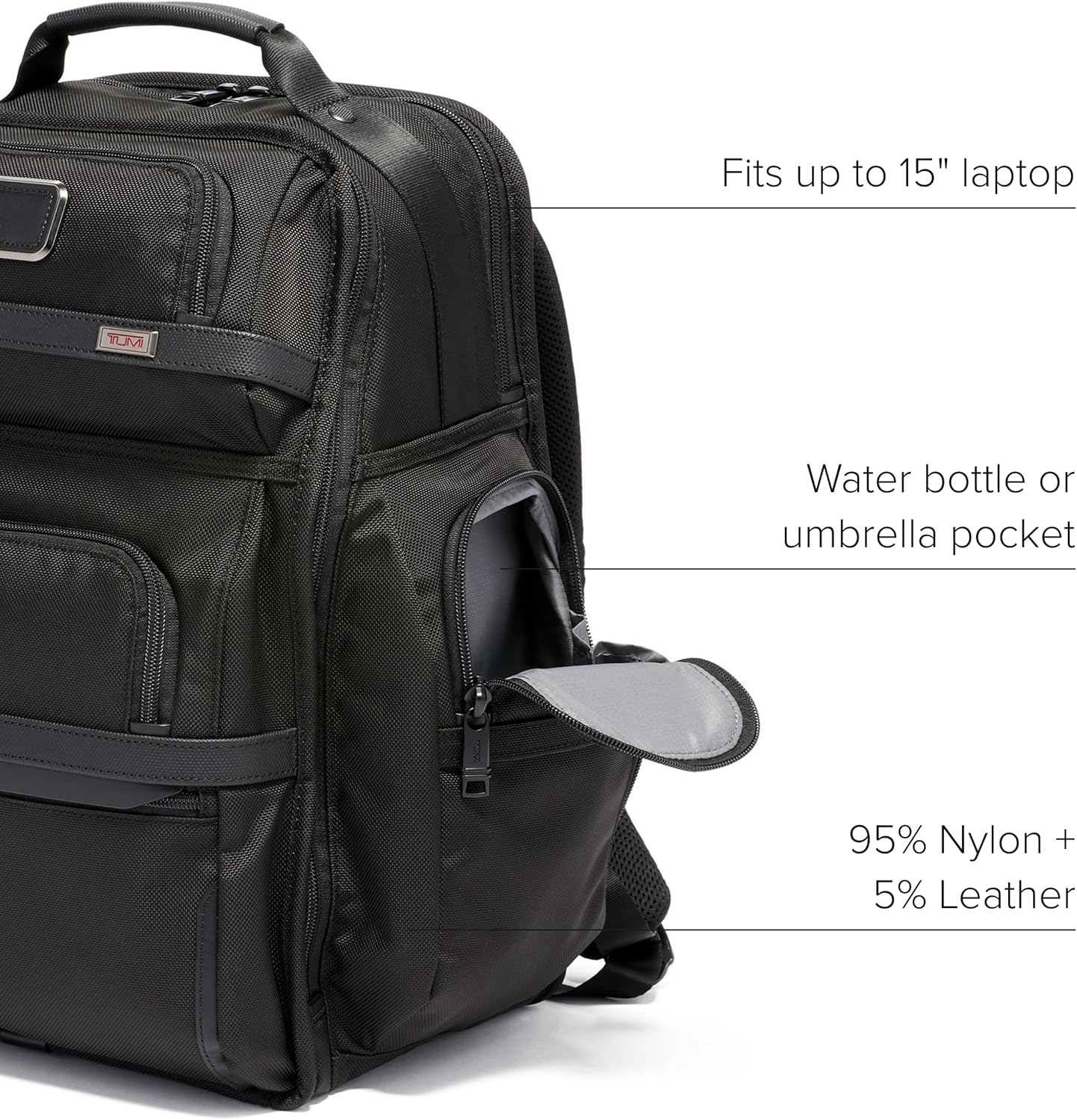 TUMI - Alpha Brief Pack - 15 Laptop Backpack with Padded Adjustable Straps - Laptop Bag - Stores Laptop, Tablet, Toiletries - Black · v2
