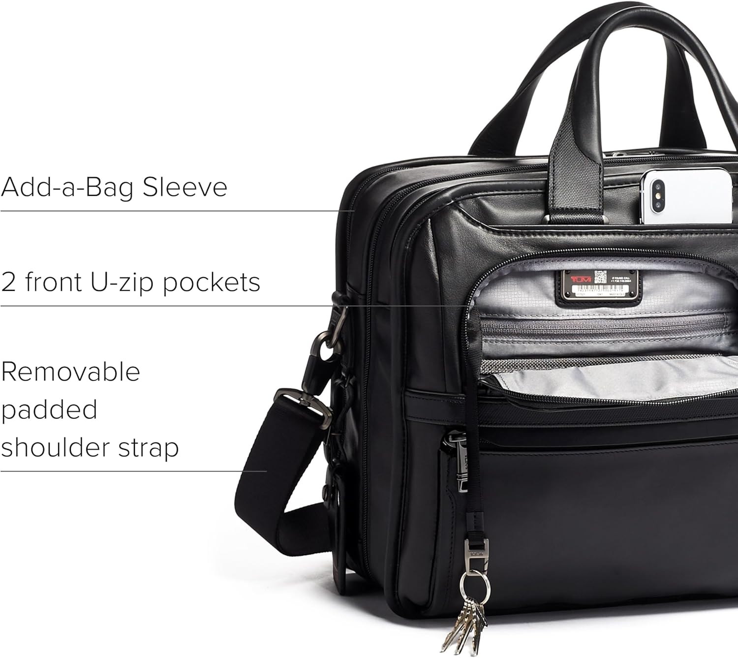 TUMI Alpha Expandable Organizer Laptop Briefcase - 15-дюймовый ноутбук-портфель-органайзер для мужчин и женщин - дорожная сумка для ноутбука - черная кожа