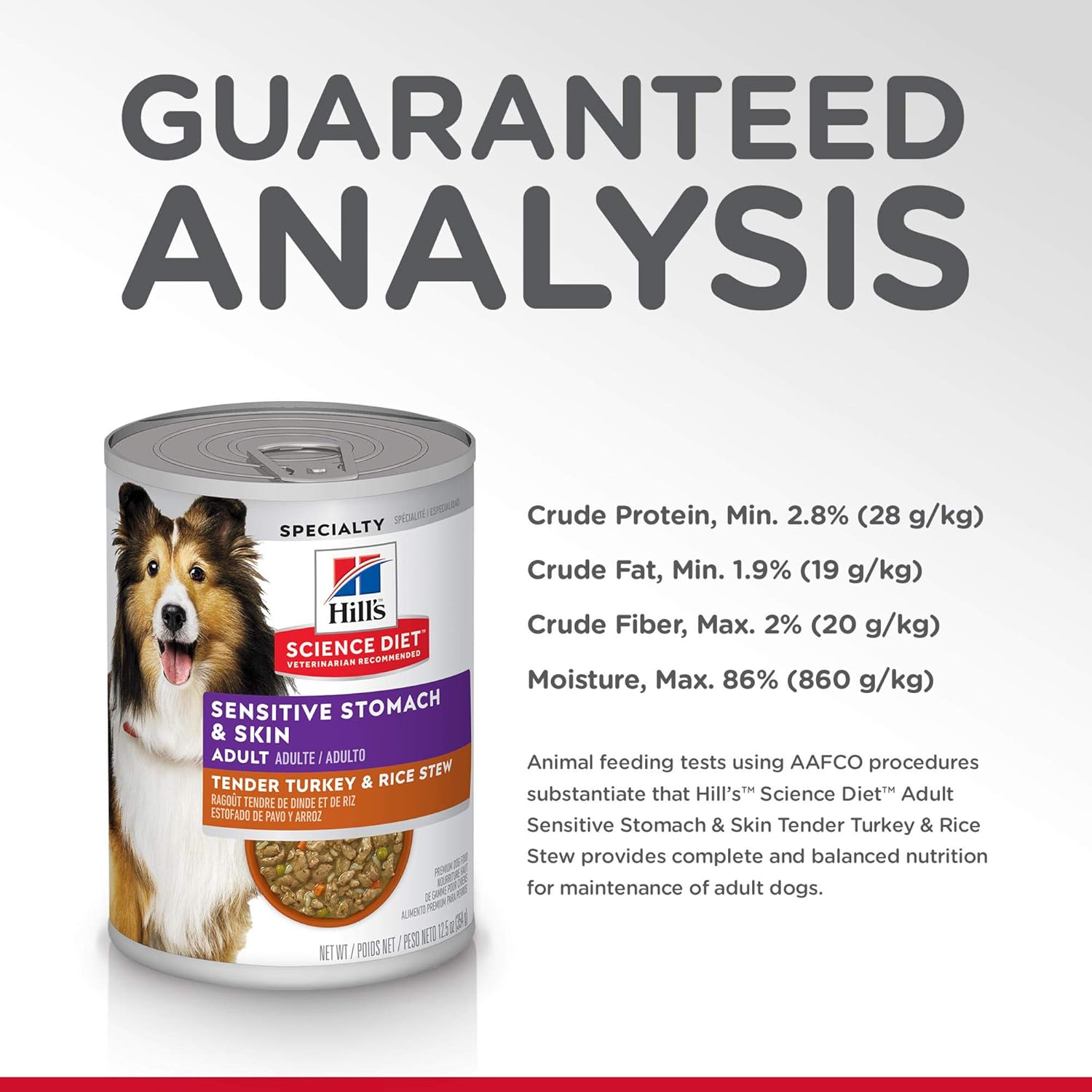 Hills Science Diet Wet Dog Food, Adult, Sensitive Stomach  Skin, Tender Turkey amp; Rice Stew, 12.5 Oz Cans (Pack of 12) · v2