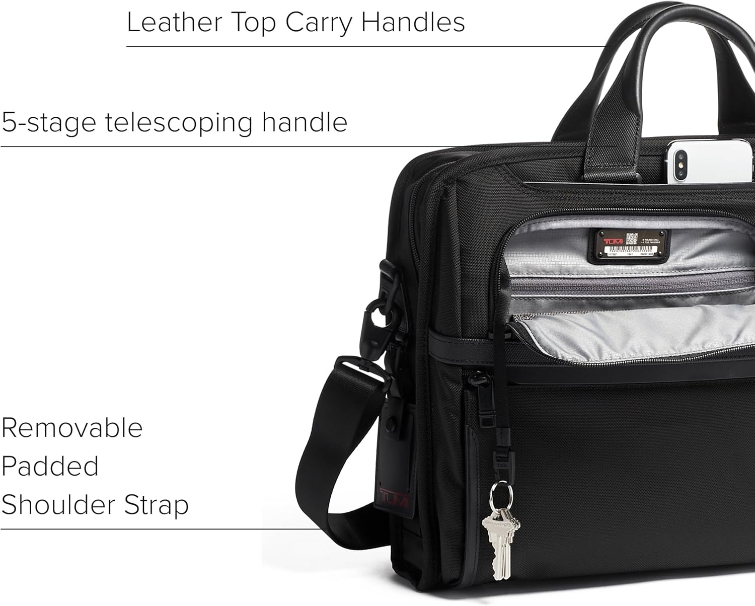 TUMI - กระเป๋าใส่โน้ตบุ๊กจอใหญ่แบบกะทัดรัด - กระเป๋าใส่โน้ตบุ๊กแบบมืออาชีพ - ใส่โน้ตบุ๊กและแท็บเล็ตได้ 17 เครื่อง - สีดำ