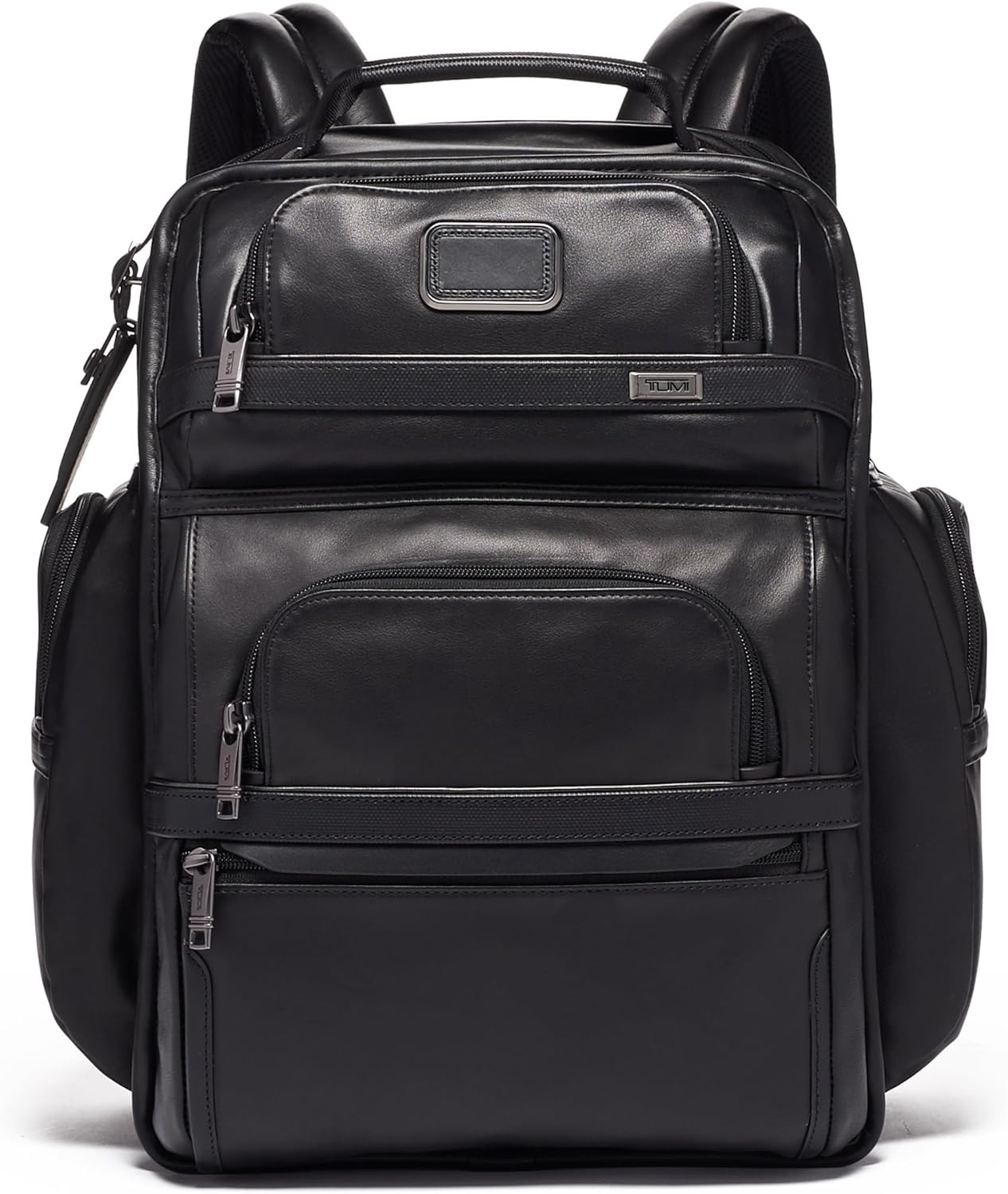 TUMI - Alpha Brief Pack - 15 Laptop Backpack with Padded Adjustable Straps - Laptop Bag - Stores Laptop, Tablet, Toiletries - Black Leather