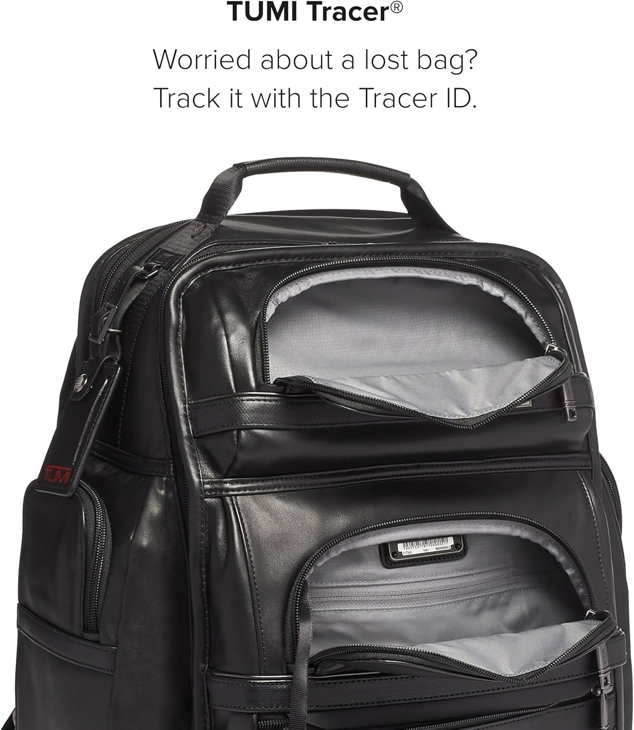 TUMI - Alpha Briefpack - Laptoprugzak voor 15 laptops met gevoerde verstelbare riemen - Laptoptas - Geschikt voor laptop, tablet en toiletartikelen - Zwart leer