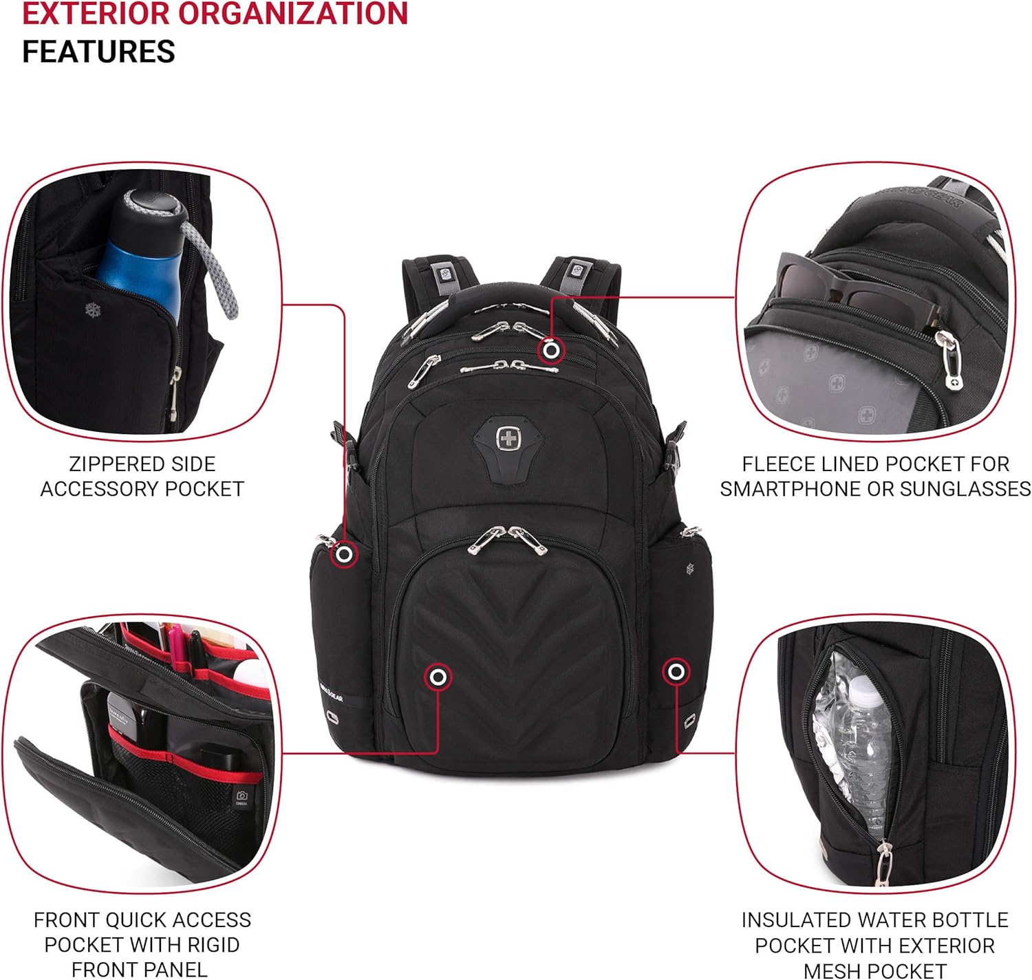 SwissGear โน้ตบุ๊กสำหรับผู้ชาย สีดำ ขนาดใหญ่