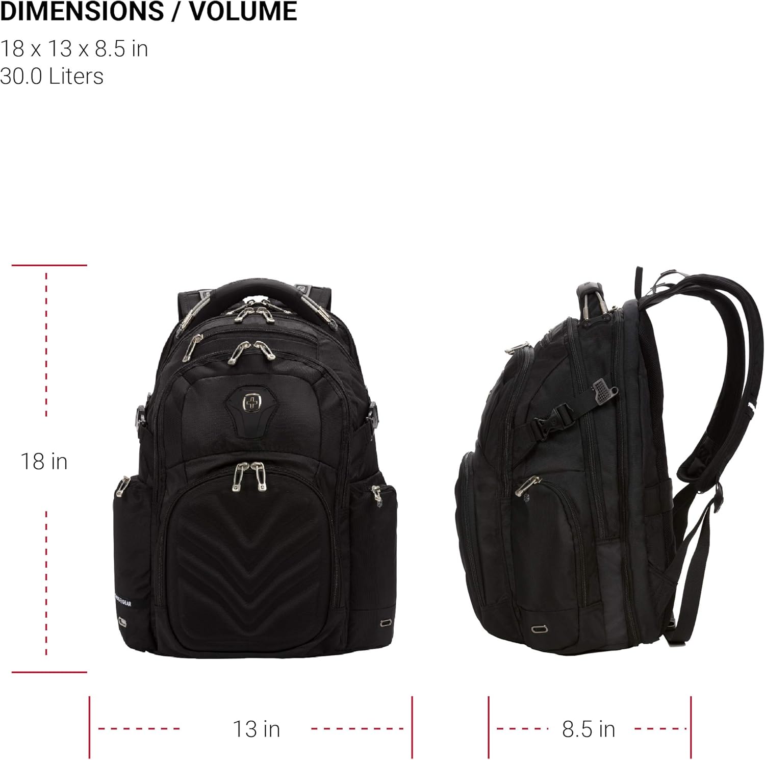 SwissGear โน้ตบุ๊กสำหรับผู้ชาย สีดำ ขนาดใหญ่