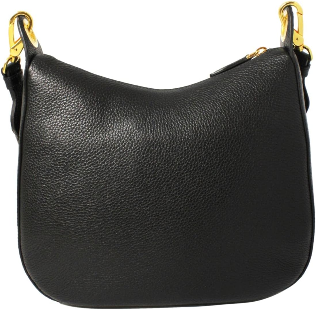 Prada Black Vitello Phenix Leather Web Stripe Strap Crossbody 1BC166 · v4