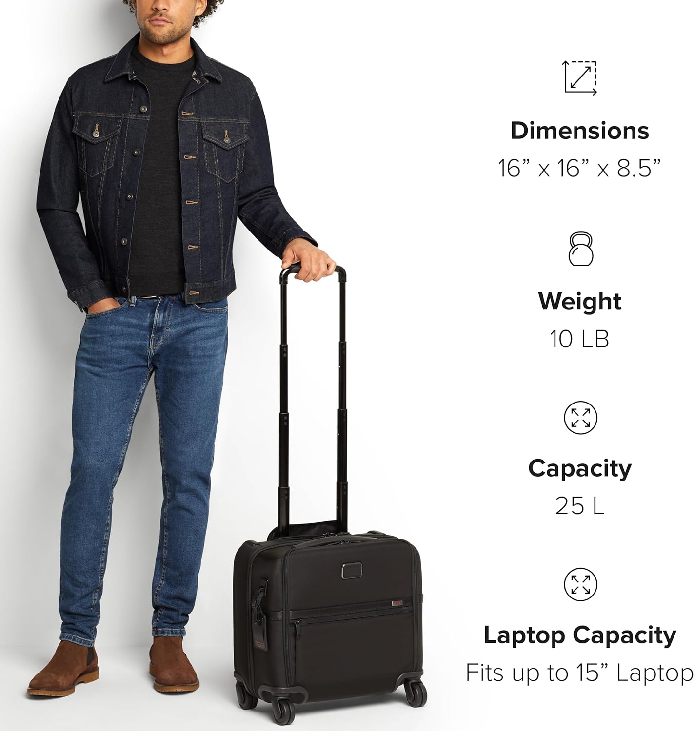 TUMI - Alpha Compact 4 Wheeled Brief - Laptop Bag for Commuting  Travel - Rolling Briefcase amp; Computer Bag - Use as Carry On