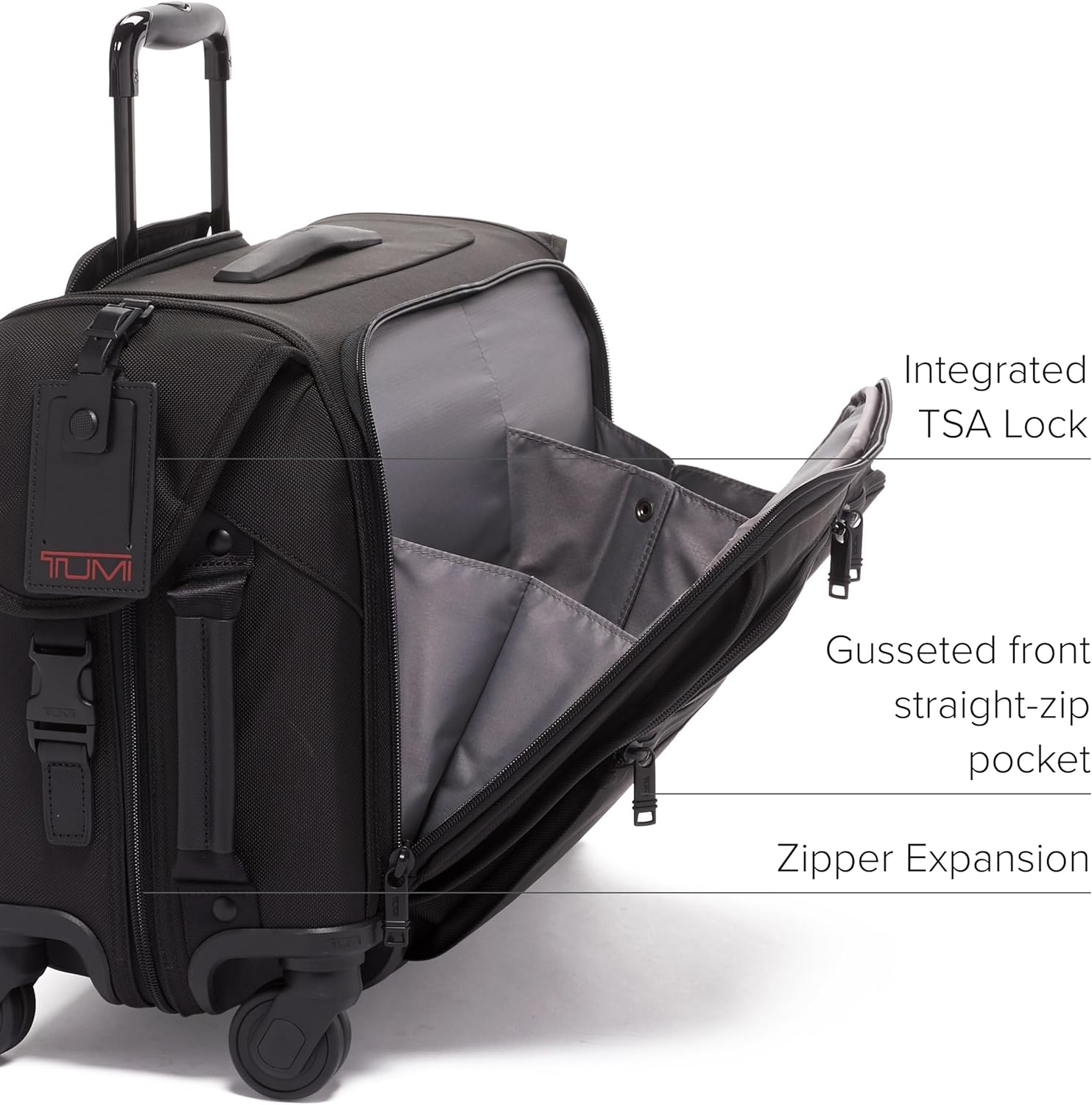 TUMI - Alpha Garment 4 Wheeled Carry-On - Отделение для одежды вмещает 6 костюмов или платьев - Ручная кладь для путешествий - Черный