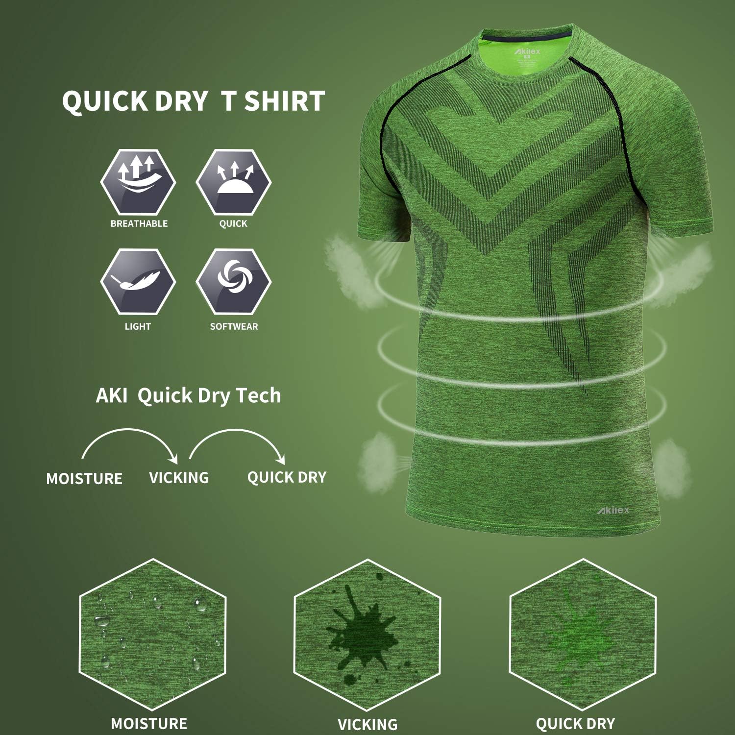 Mens Running Dry Fit T-Shirt Athletic Outdoor Short Sleeve Comfortable Sports Top