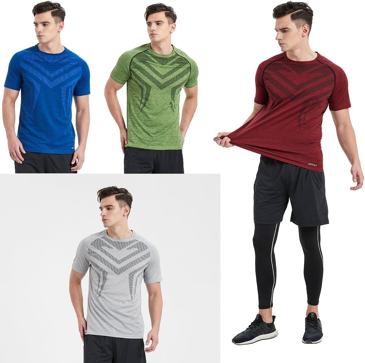 Mens Running Dry Fit T-Shirt Athletic Outdoor Short Sleeve Comfortable Sports Top